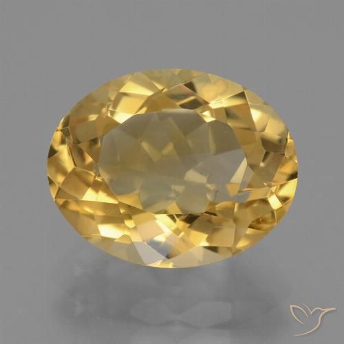 4.86ct Натуральный Средне-светлый золотистый Цитрин, Овал, Чистота VVS