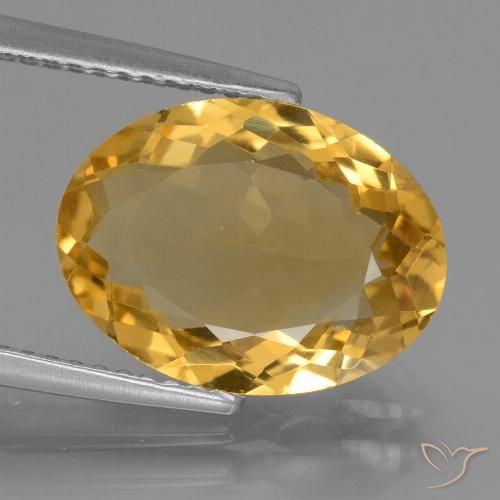 4.63ct Натуральный Темно-золотой Цитрин, Овал, Чистота VVS