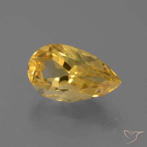 4.32ct Натуральный Яркое золото Цитрин, Форма груши, Чистота VVS