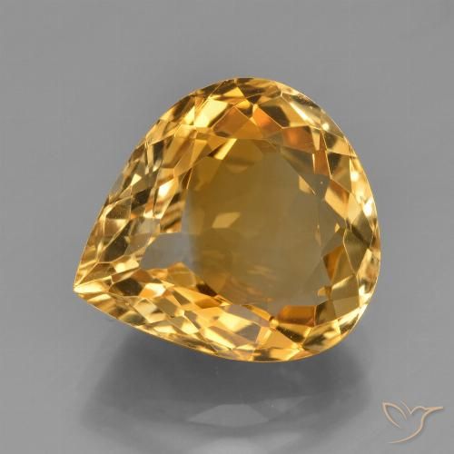 4.78ct Натуральный Средне-темный золотистый Цитрин, Форма груши, VVS-VS