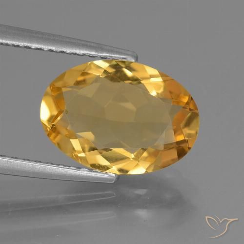 2.49ct Натуральный Средний золотой Цитрин, Овал, VVS-VS