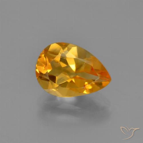 2.00ct Натуральный Средний апельсин Цитрин, Форма груши, VVS-VS