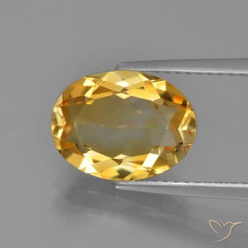 2.92ct Натуральный Темно-золотой Цитрин, Овал, VVS-VS