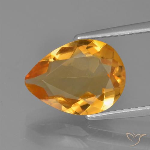 2.76ct Натуральный Темно-оранжевый Цитрин, Форма груши, VVS-VS