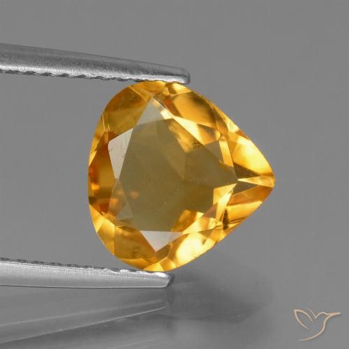 2.16ct Натуральный Темно-оранжево-золотой Цитрин, Форма груши, VVS-VS