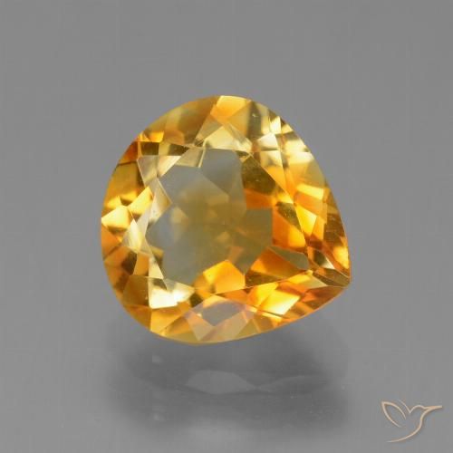 2.84ct Натуральный Глубокий оранжево-золотой Цитрин, Форма груши, VVS-VS