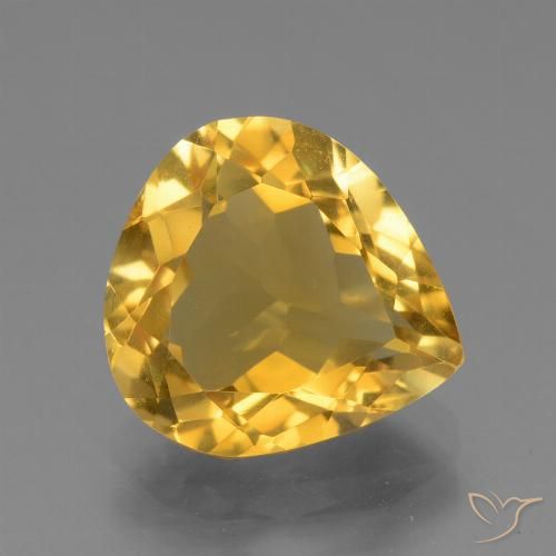 4.02ct Натуральный Яркое золото Цитрин, Форма груши, VVS-VS