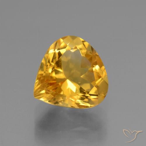2.83ct Натуральный Золотисто-оранжевый Цитрин, Форма груши, VVS-VS
