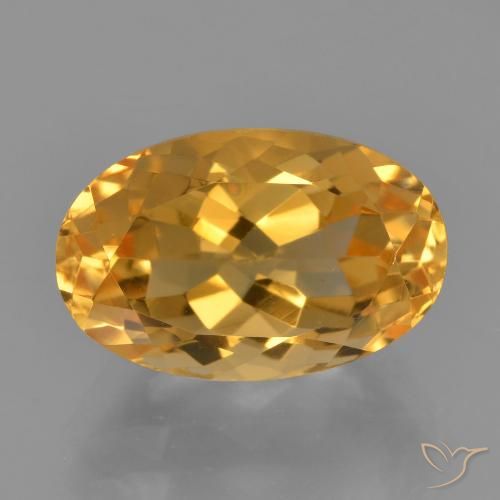 3.72ct Натуральный Глубокий оранжево-золотой Цитрин, Овал, VVS-VS