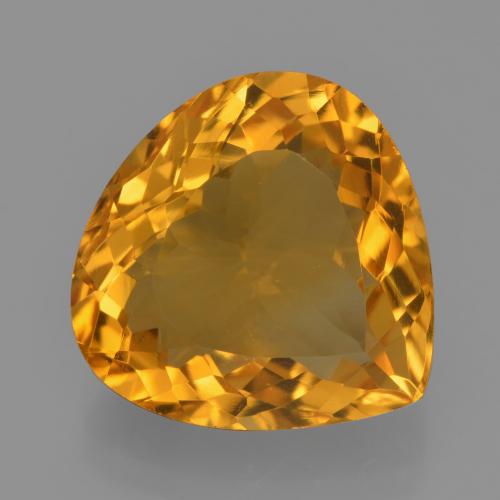 7.44ct Натуральный Темно-оранжево-золотой Цитрин, Форма груши, VVS-VS