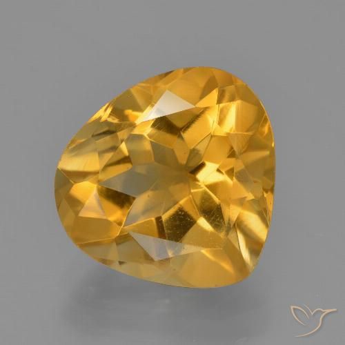 3.51ct Натуральный Средний апельсин Цитрин, Форма груши, Чистота VVS