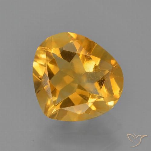 1.33ct Натуральный Оранжево-золотой Цитрин, Форма груши, VVS-VS