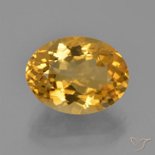 4.75ct Натуральный Средне-светлый оранжево-золотой Цитрин, Овал, VVS-VS