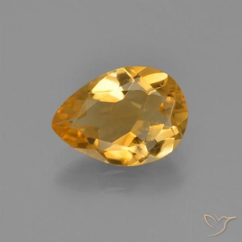 2.01ct Натуральный Глубокий оранжево-золотой Цитрин, Форма груши, VVS-VS