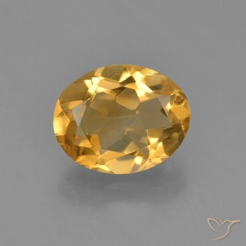 2.12ct Натуральный Оранжево-золотой Цитрин, Овал, VVS-VS