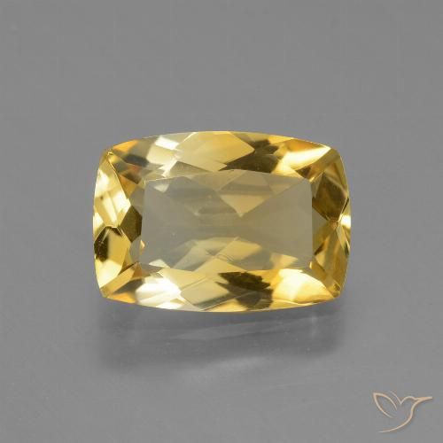 2.97ct Натуральный Средний золотой Цитрин, Подушка, VVS-VS