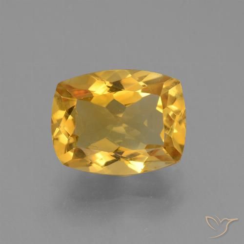 3.49ct Натуральный Темно-золотой Цитрин, Подушка, Чистота VVS