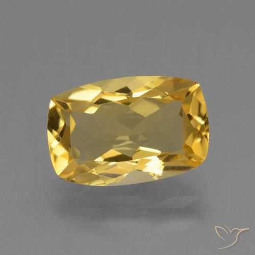3.63ct Натуральный Золотой Цитрин, Подушка, VVS-VS