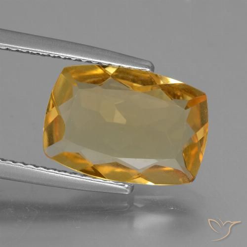3.58ct Натуральный Средне-темный золотистый Цитрин, Подушка, VVS-VS