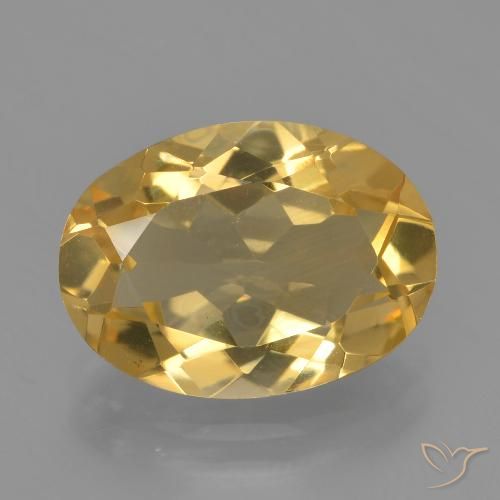 3.10ct Натуральный Средне-темный золотистый Цитрин, Овал, VVS-VS