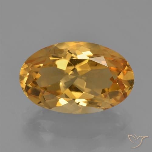 4.10ct Натуральный Средне-темный золотистый Цитрин, Овал, VVS-VS