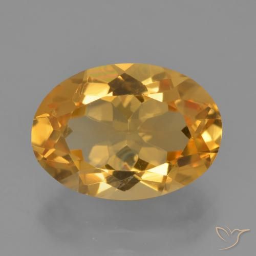 3.75ct Натуральный Темно-оранжево-золотой Цитрин, Овал, Чистота VS