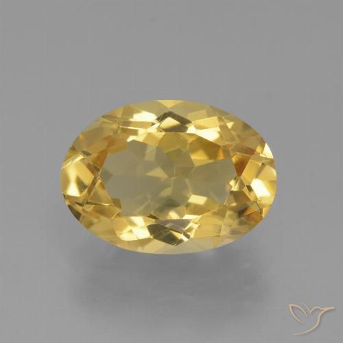 3.88ct Натуральный Средне-светлый золотистый Цитрин, Овал, VVS-VS