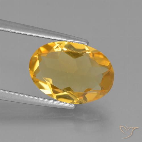 2.61ct Натуральный Темно-золотой Цитрин, Овал, VVS-VS