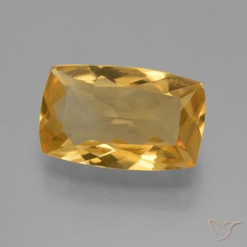 3.87ct Натуральный Средне-темный золотистый Цитрин, Подушка, Чистота VVS
