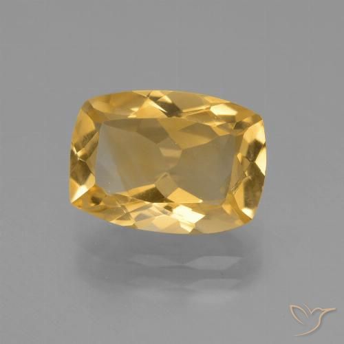 3.06ct Натуральный Темно-золотой апельсин Цитрин, Подушка, VVS-VS