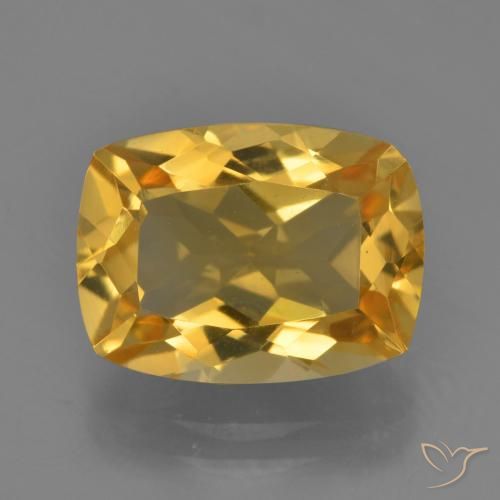 4.24ct Натуральный Темно-золотой Цитрин, Подушка, VVS-VS