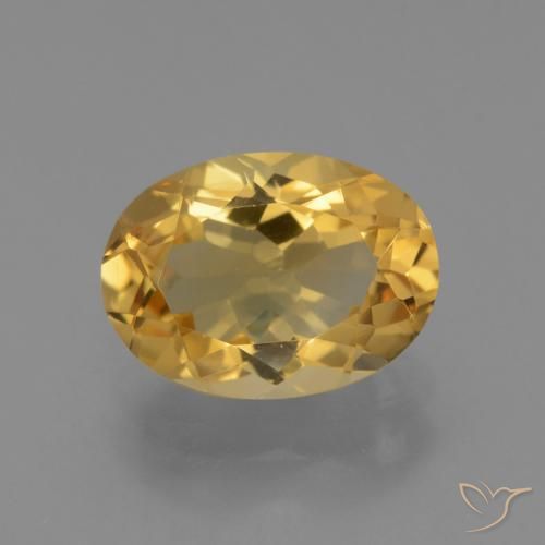 3.88ct Натуральный Средне-темный золотистый Цитрин, Овал, VVS-VS