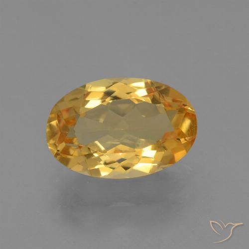 3.17ct Натуральный Средне-темный золотистый Цитрин, Овал, VVS-VS