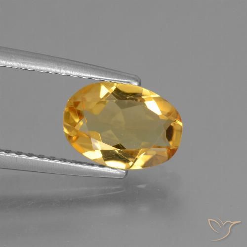 1.40ct Натуральный Средне-темный золотистый Цитрин, Овал, VVS-VS