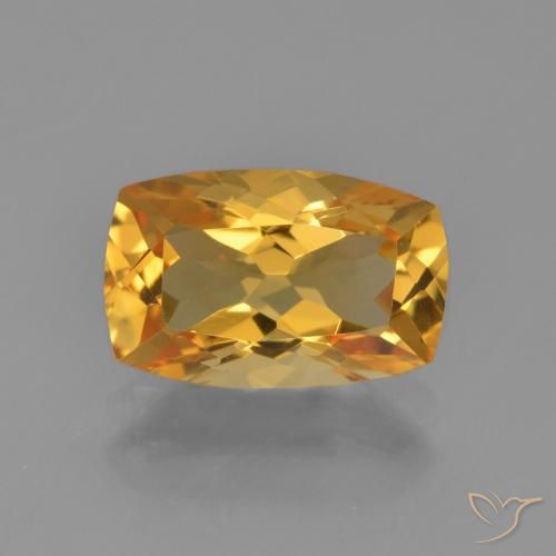 2.55ct Натуральный Глубокий оранжево-золотой Цитрин, Подушка, VVS-VS