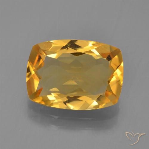 3.04ct Натуральный Темно-оранжево-золотой Цитрин, Подушка, VVS-VS