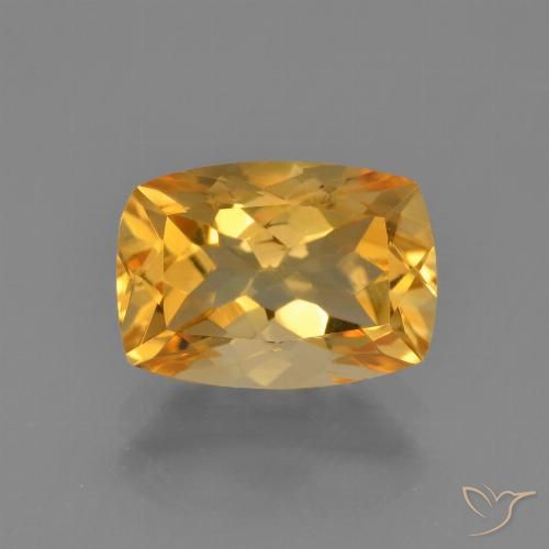 2.65ct Натуральный Темно-оранжево-золотой Цитрин, Подушка, VVS-VS