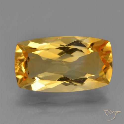 3.76ct Натуральный Оранжево-золотой Цитрин, Подушка, VVS-VS