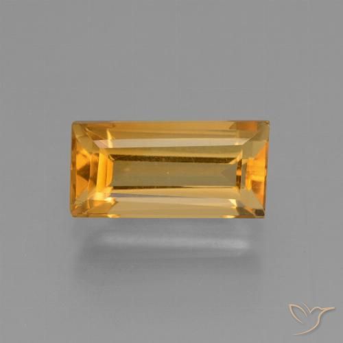 1.85ct Натуральный Оранжево-золотой Цитрин, Огранка Багет, VVS-VS