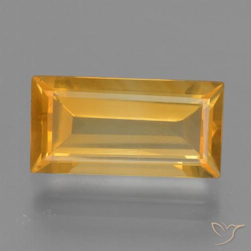 3.92ct Натуральный Оранжево-золотой Цитрин, Огранка Багет, Чистота VS