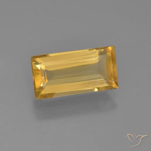 2.77ct Натуральный Золотисто-оранжевый Цитрин, Огранка Багет, VVS-VS