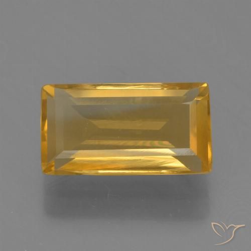 1.60ct Натуральный Средне-темный золотистый Цитрин, Огранка Багет, VVS-VS