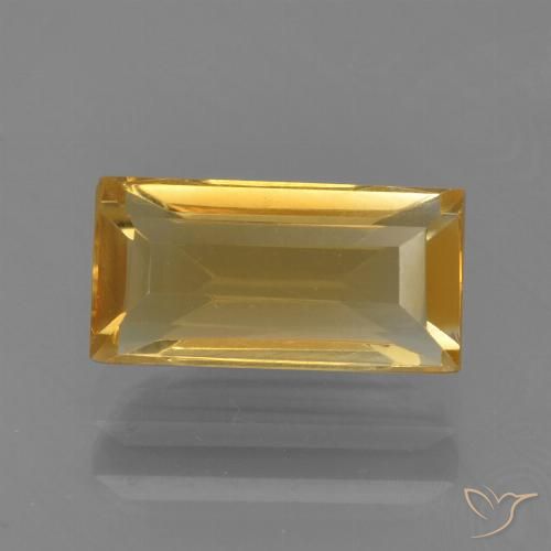 1.69ct Натуральный Средне-темный золотистый Цитрин, Огранка Багет, VVS-VS