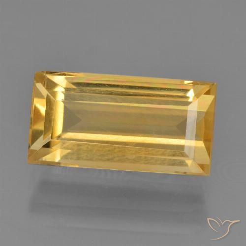 3.39ct Натуральный Яркое золото Цитрин, Огранка Багет, Чистота VS