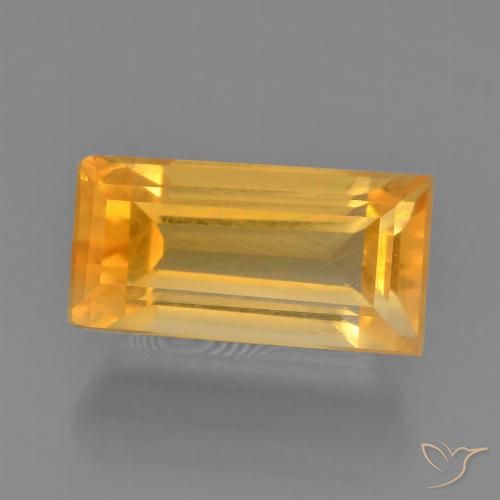 2.76ct Натуральный Оранжево-золотой Цитрин, Огранка Багет, Чистота VS