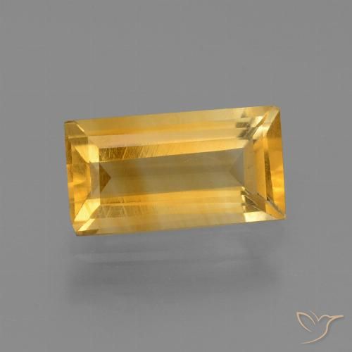 1.56ct Натуральный Золотисто-оранжевый Цитрин, Огранка Багет, VVS-VS