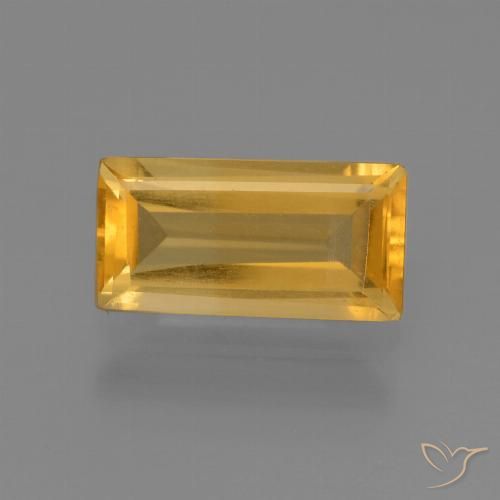 1.43ct Натуральный Средне-светлый оранжево-золотой Цитрин, Огранка Багет, Чистота VS