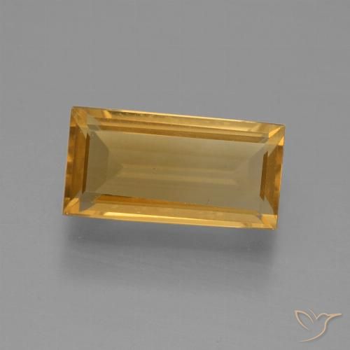1.33ct Натуральный Оранжево-золотой Цитрин, Огранка Багет, Чистота VS
