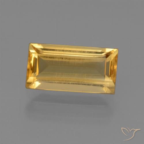 1.62ct Натуральный Темно-золотой апельсин Цитрин, Огранка Багет, Чистота VS