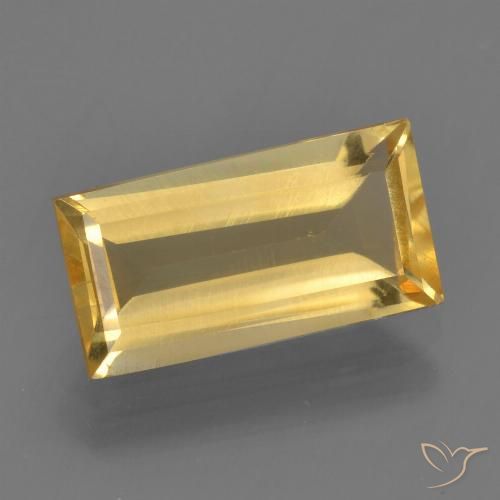 2.50ct Натуральный Яркое золото Цитрин, Огранка Багет, Чистота VS